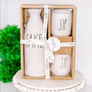 Rae Dunn SAKE set white